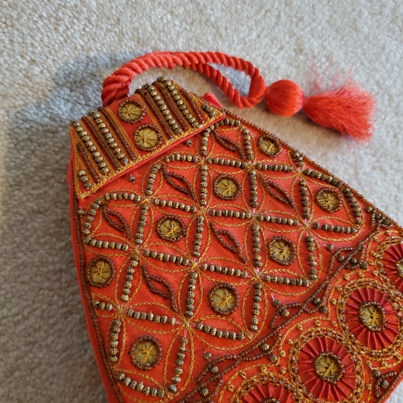 Beaded Red Indian Party Purse - Picture 4 of 8